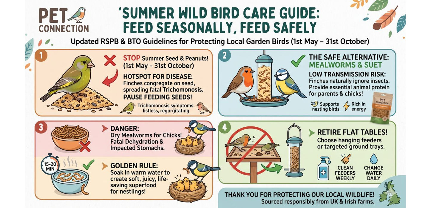 Summer wild bird care guide with tips on feeding and protecting local garden birds.