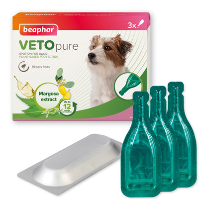 Beaphar | VETOpure | Plant-Based Protection Flea Spot-On for Dogs