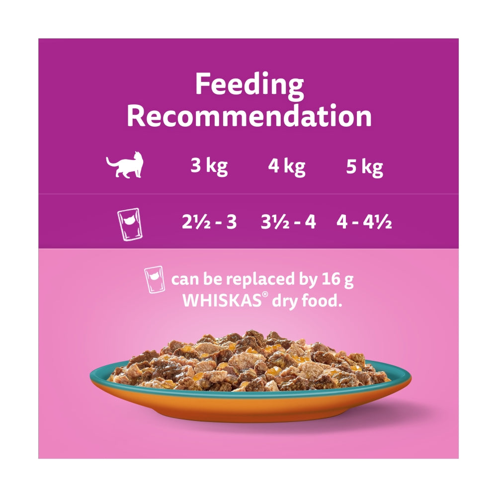 WHISKAS | Adult Wet Cat Food Pouches | Duo Surf & Turf In Jelly - 80 x 85g
