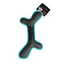 Black and blue dog toy with a brand tag on a white background