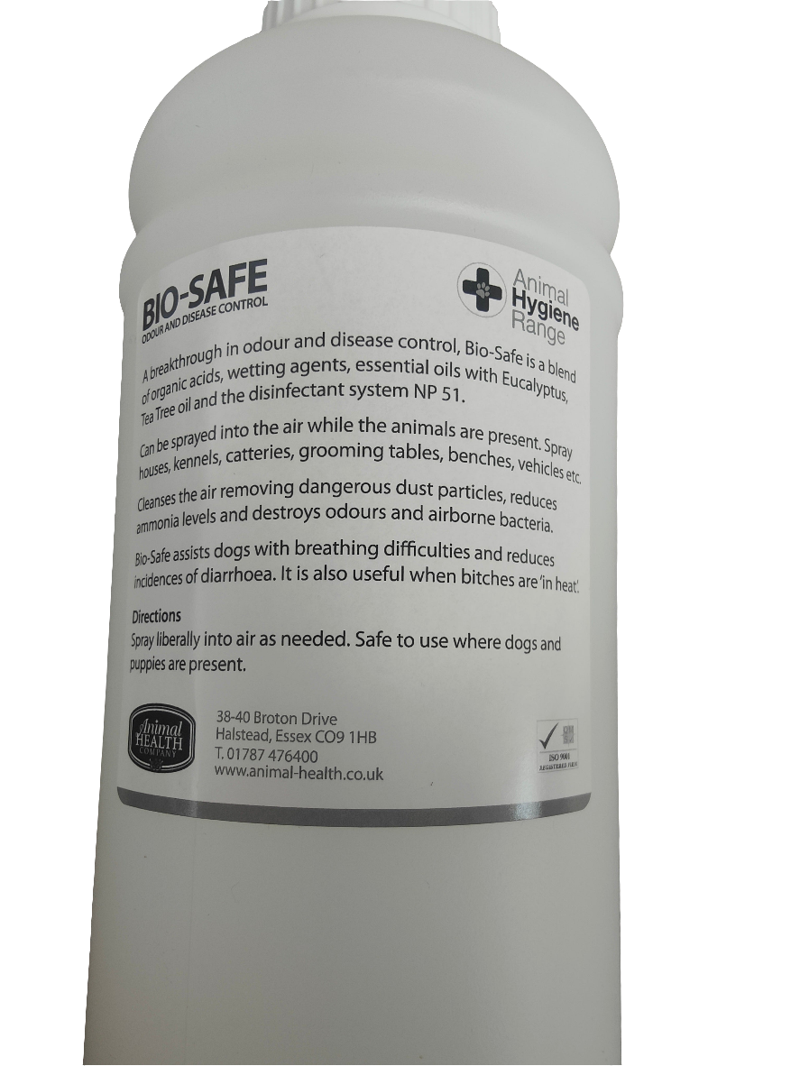 Bio Safe | Eco Friendly & Pet Safe Disinfectant & Odour Eliminating Cleaner with Essential Oils by Animal Hygiene Range