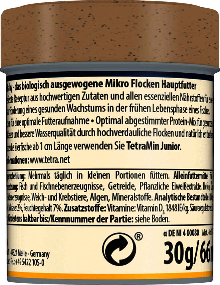 TetraMin Baby Fish Food – Complete Micro Flakes for Ornamental Fish up to 1cm  30g