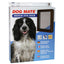 Packaging for a medium-sized brown Dog Mate dog and cat flap, featuring an image of a dog on the front.