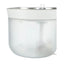 A white and clear plastic water dispenser reservoir container with a stainless steel rim and a small clear tube at the top, shown on a white background. It is a dog water fountain with a stainless steel bowl. Powered by both plug and USB. 