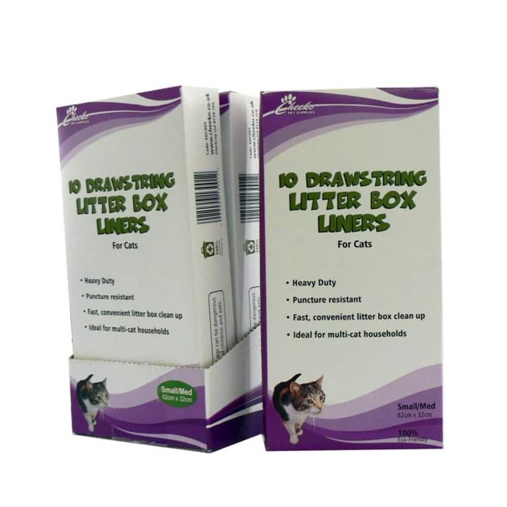 Cheeko | Cat Litter Box Drawstring Liner Bag | Keep Litter Trays Clean