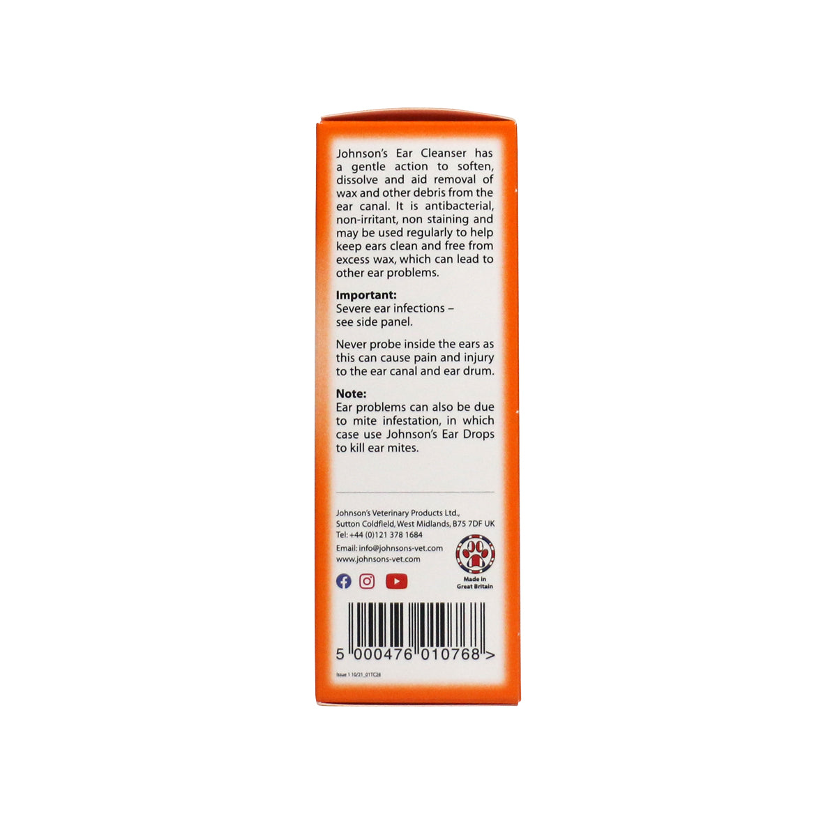 Johnson's Dog & Cat Ear Cleanser Drops 18ml/50ml | Pet Ear Cleaner