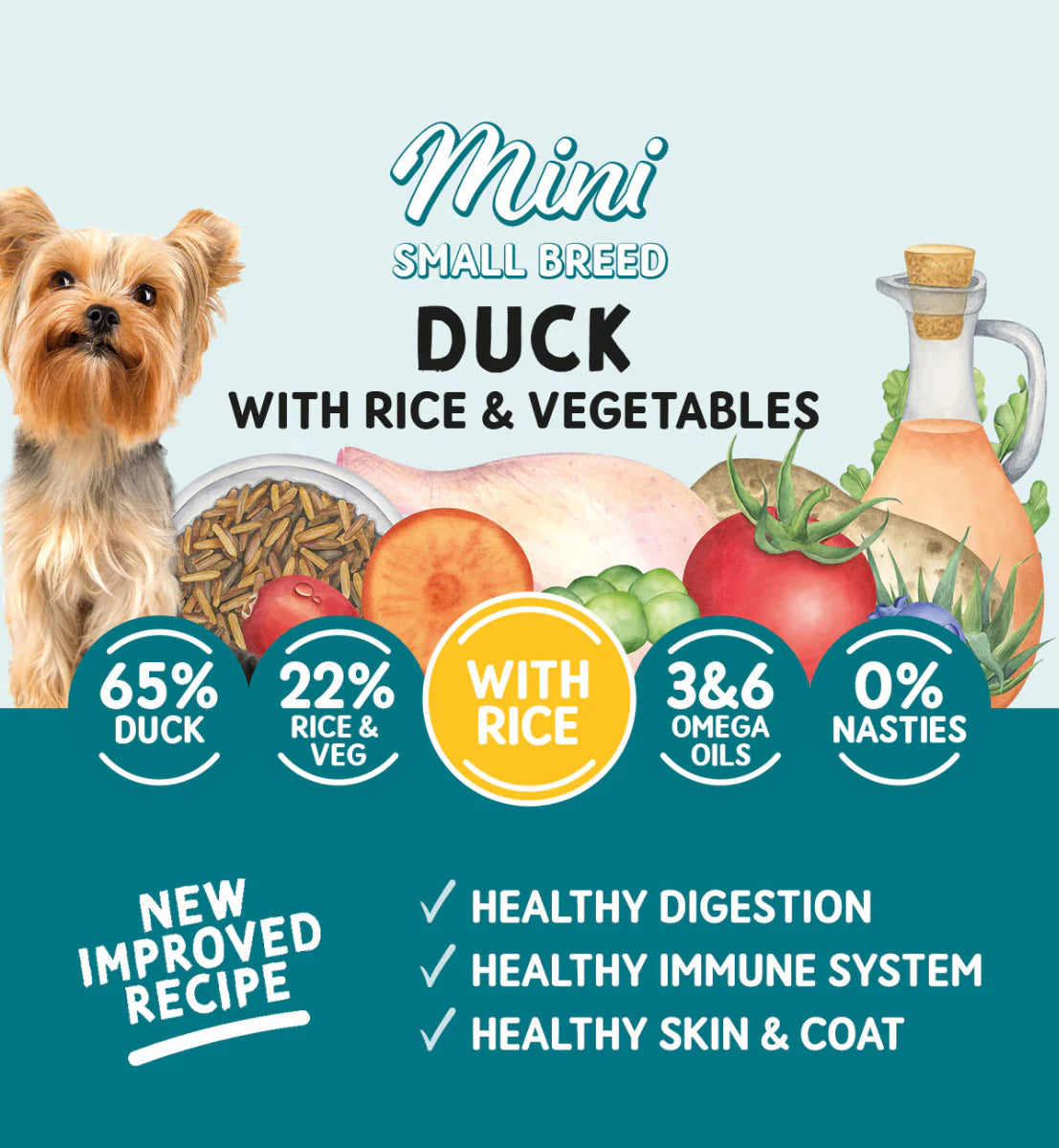 Naturo Duck with Rice & Vegetables Mini Gluten Free Wet Dog Food Pouch 150g