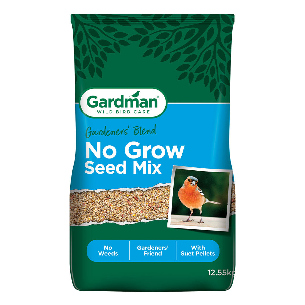 Gardman No Grow Seed Mix packaging with a bird on the label