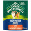 James Wellbeloved cat food packaging with two cats on a green and blue background