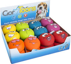 Gor Toons Funny Faces | Latex Dog Ball Toy