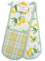 Double oven glove with lemon pattern on a white background