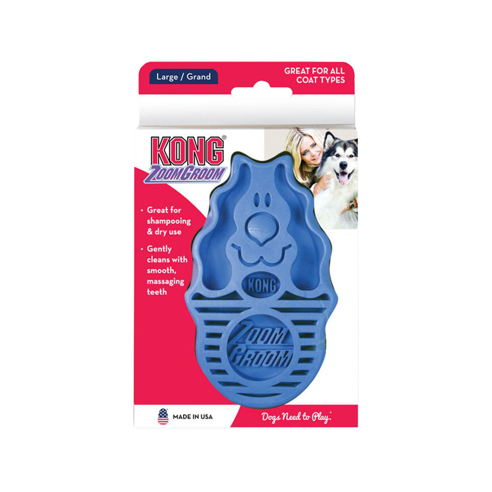 KONG | Dog Grooming & Massage Tool | Firm Zoom Groom