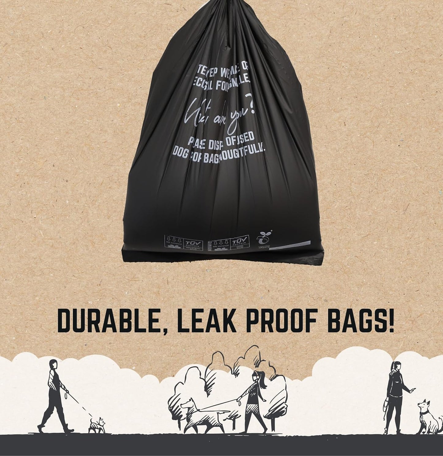 Biodegradable Dog Poop Bags 370 Pack + Dispenser Mega Pack | Rosewood