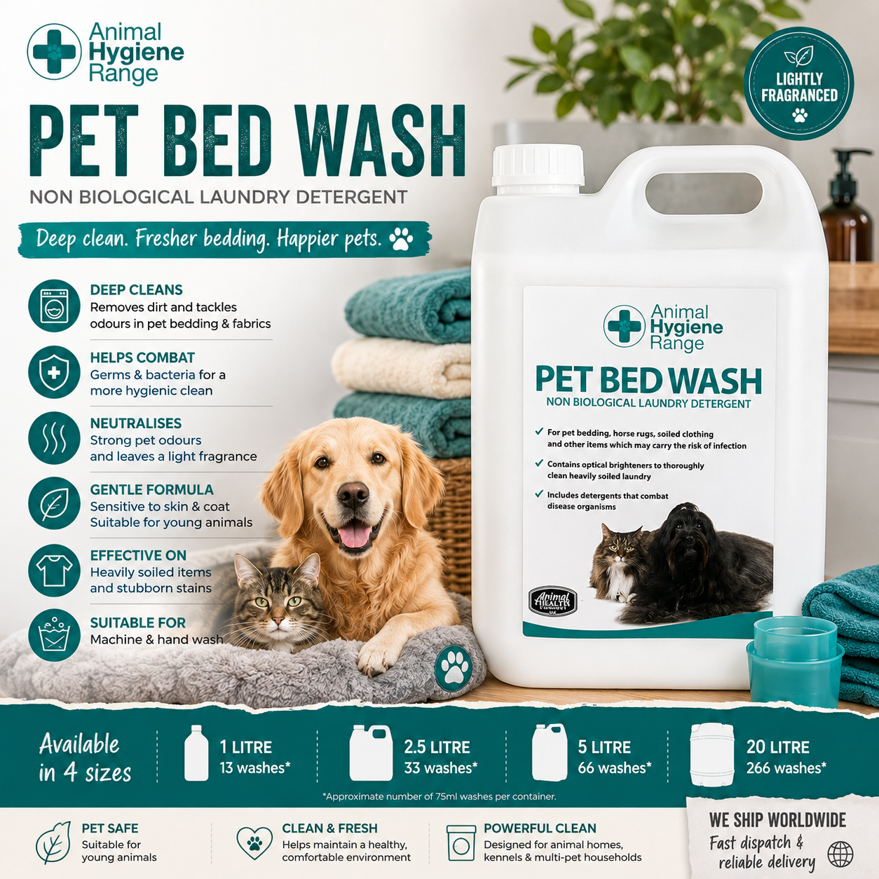 Animal Health Company Pet Bed Wash 🧺 Non-Bio Pet Laundry Detergent by Animal Hygiene Range