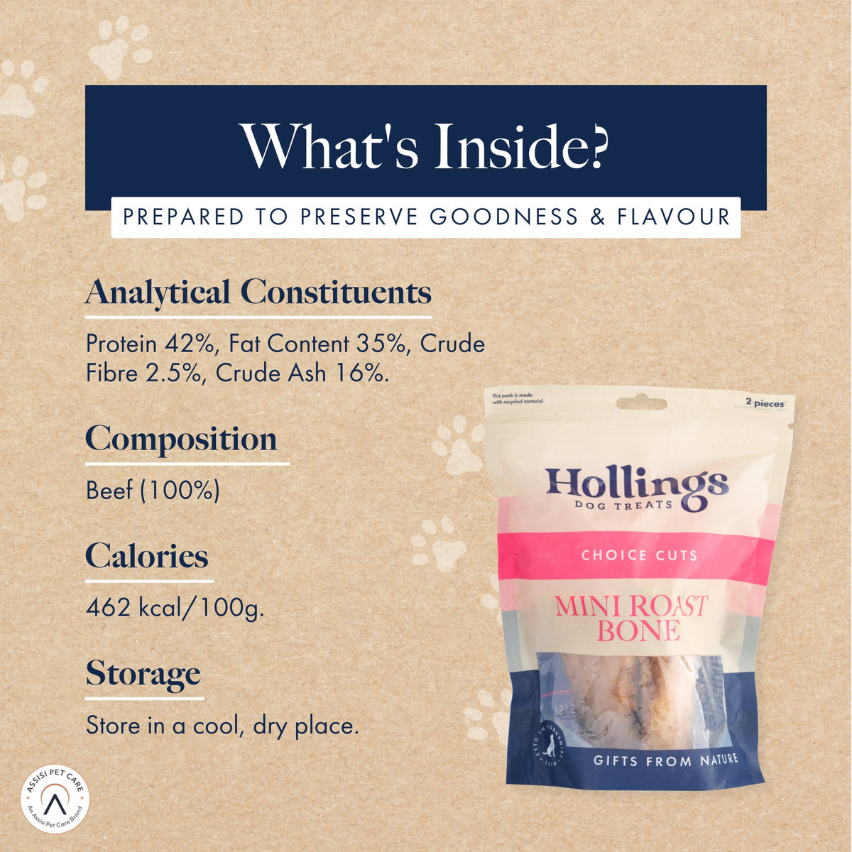Hollings Mini Roast Bones for Dogs 🐮 100% Natural Treats