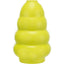 Yellow dog toy with a unique spiral design on a white background