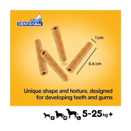 Pedigree Puppy Denta Tubos 🦴 Dog Chewy Treats (3 Sticks)