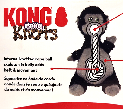 KONG Knots Belly Gorilla | Rope Core Plush Dog Toy