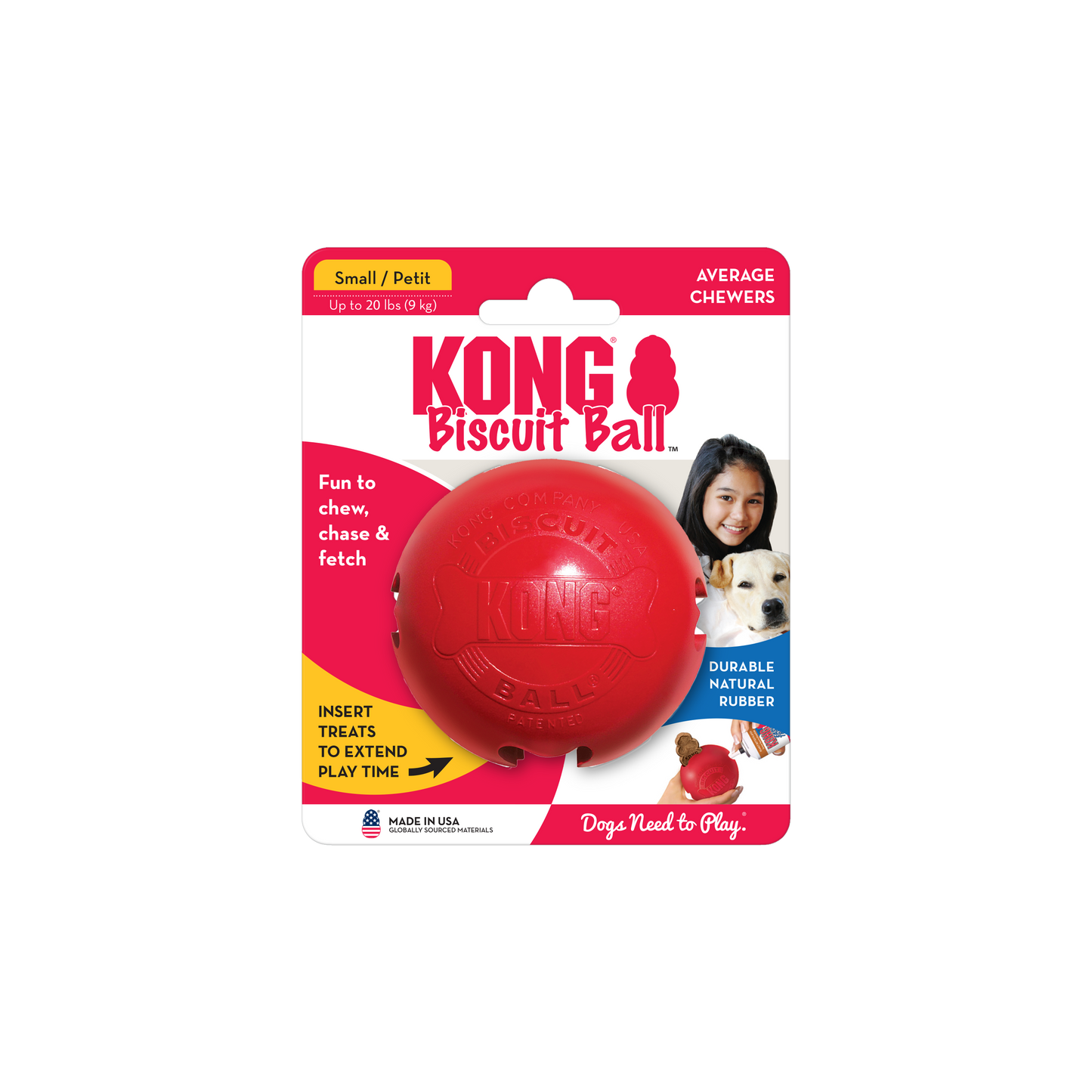 KONG Biscuit Ball | Dog Treat Dispensing Puzzle Toy