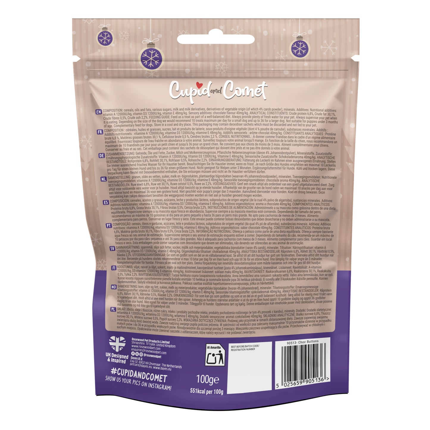 Rosewood Chocolate Buttons | Dog Safe Christmas Treats 150g