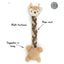 Dog toy with rope neck and multi-textured features on a white background