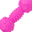 Pink dog toy with texture and bone/paw print designs on a white background