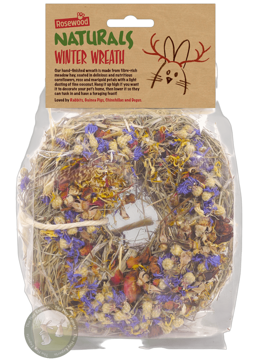 Rosewood Naturals Winter Wreath | Small Pet Christmas Chewy Treat Toy