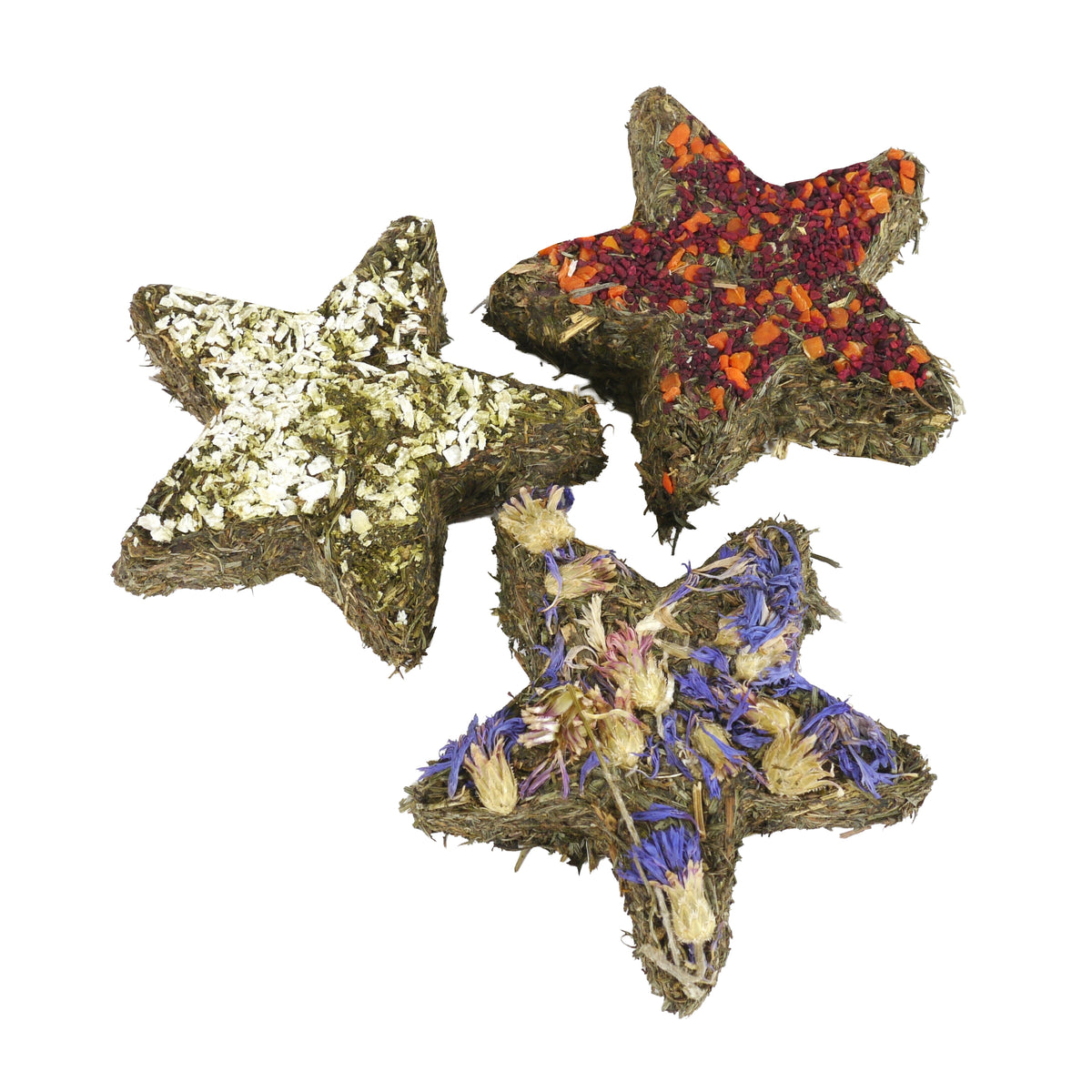 Natural Herb 'n' Hay Star Trio 🎄 Small Pet Christmas Treat by Cupid & Comet