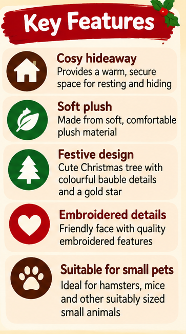 Cooper Christmas Tree 🎄 Small Animal Hideaway by Happy Pet