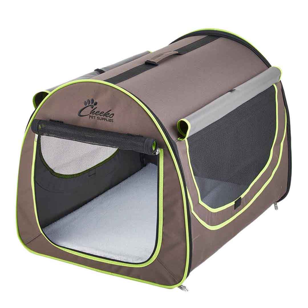 Cheeko Pop Up Pet Dome | Foldable Dog & Cat Fabric Travel Crate