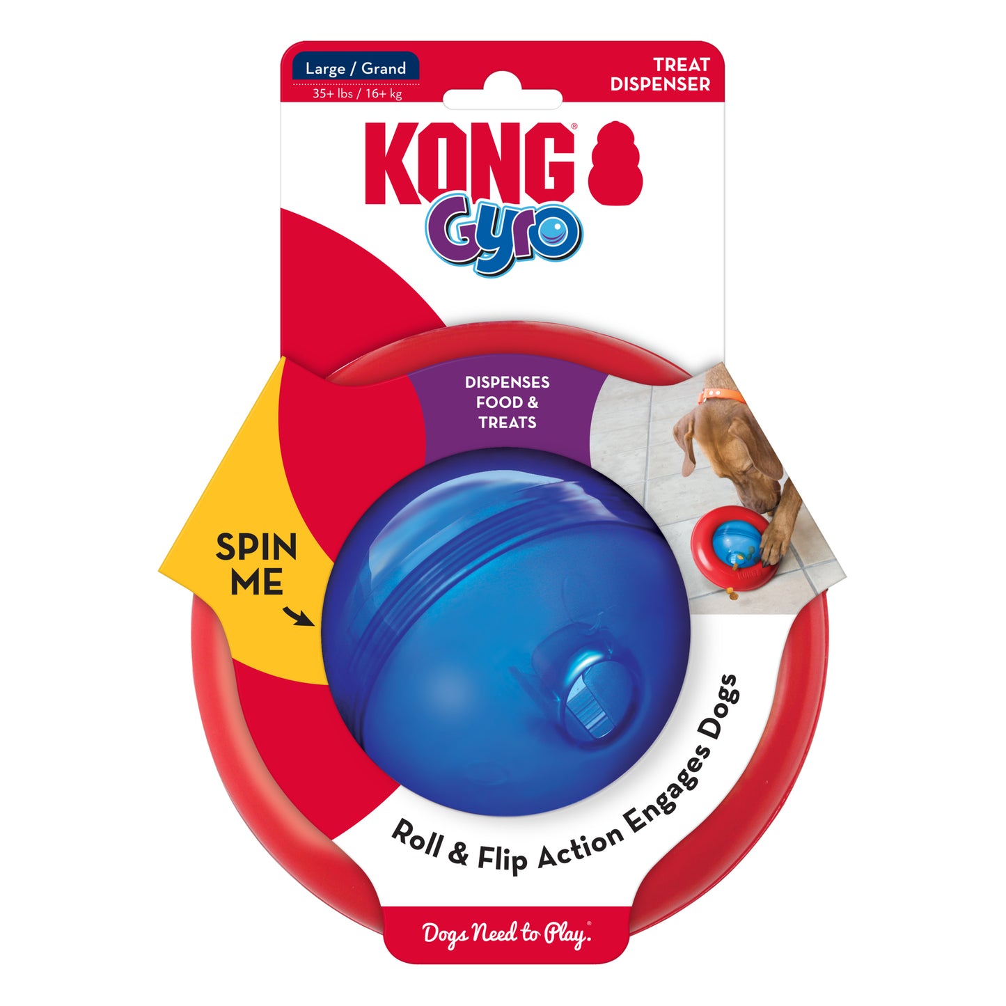 KONG Gyro | Dynamic Dog Treat Dispenser Toy