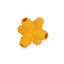 Yellow dog toy with a star shape on a white background