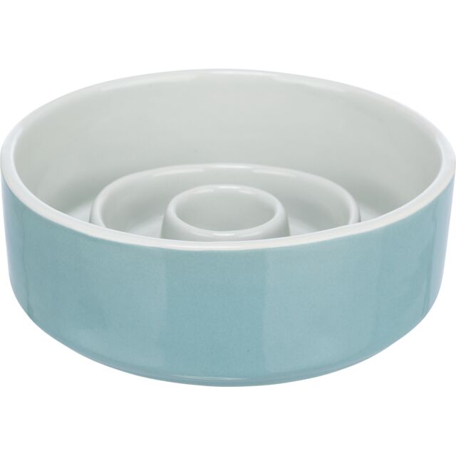 Trixie Slow Feeding Ceramic Dog Bowl Anti-Gulp Spiral Design