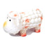 White sheep dog toy with pinkish-red accents on a white background