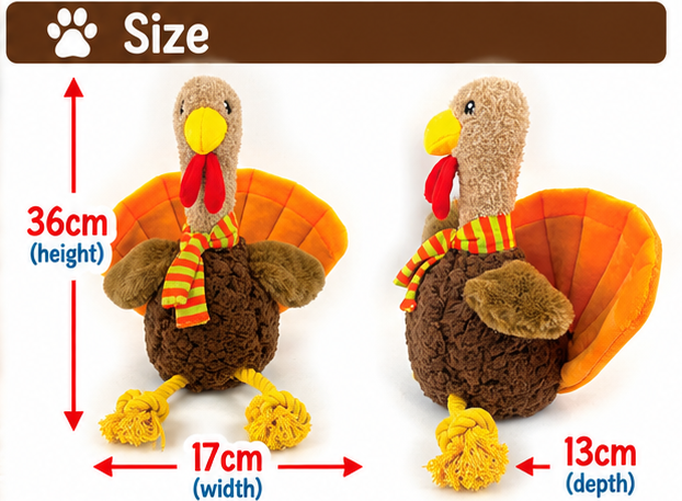 Tommy Turkey 🦃 Plush Christmas Dog Toy by Happy Pet