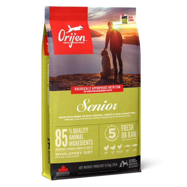 ORIJEN Senior Chicken, Turkey, Fish & Egg 85:15 Grain Free Dry Dog Food