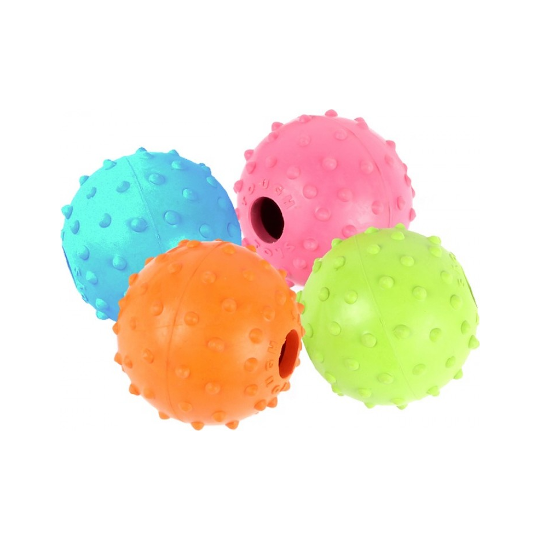 Happy Pet | Rubber Studded Ball with Bell | Tough Dog Toy