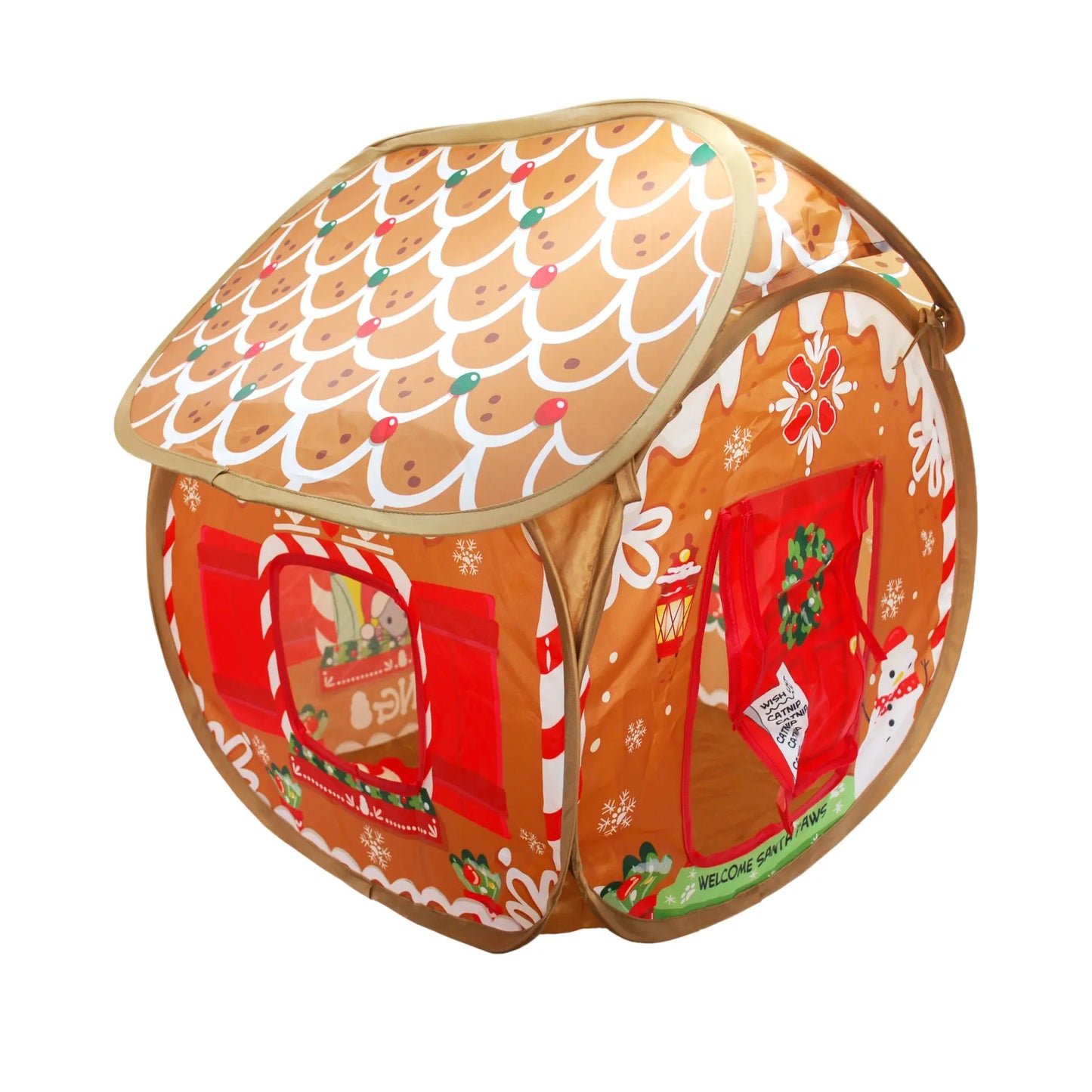 KONG Cat Play Spaces Christmas Gingerbread House