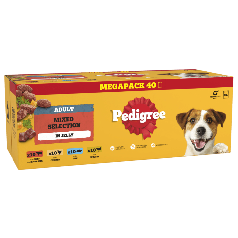Pedigree Mixed Selection In Jelly Wet Dog Food Pouches 40 x 100g