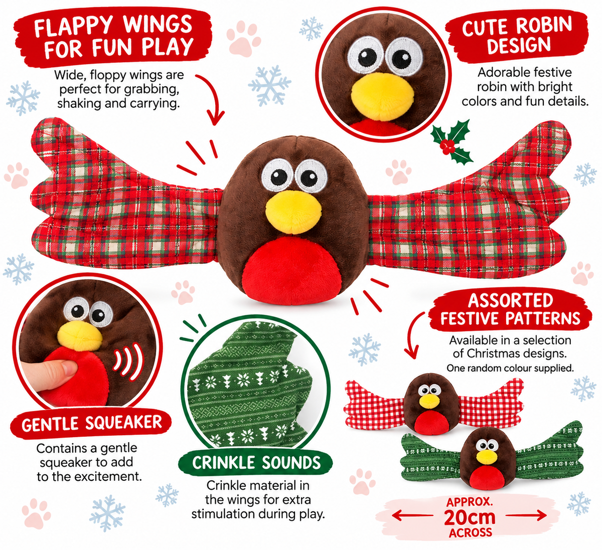Festive Flappers 🎄 Christmas Dog Toy by James & Steel