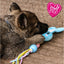 Puppy playing with a chew toy on a carpeted floor, with 'Small Bite' logo in the corner.