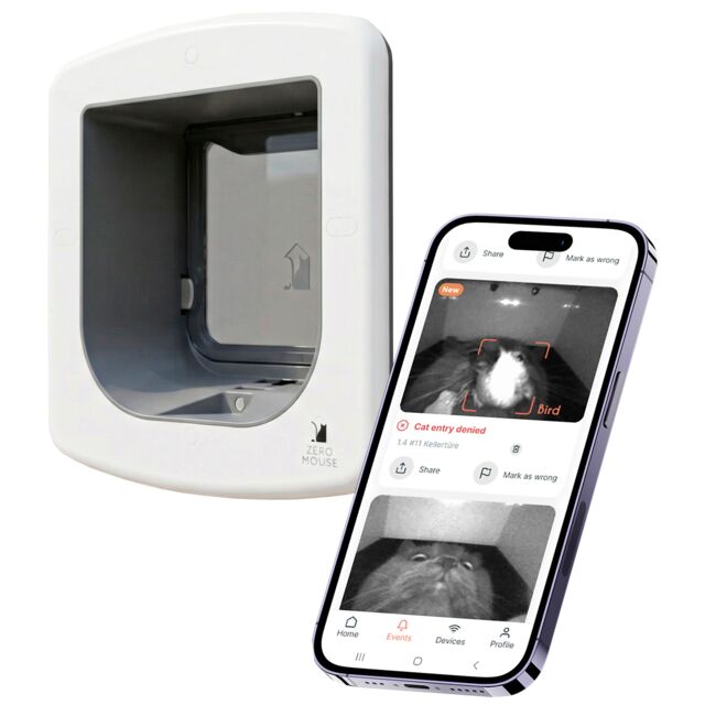 ZeroMOUSE Smart Cat Flap with AI Mouse Detection & App Control