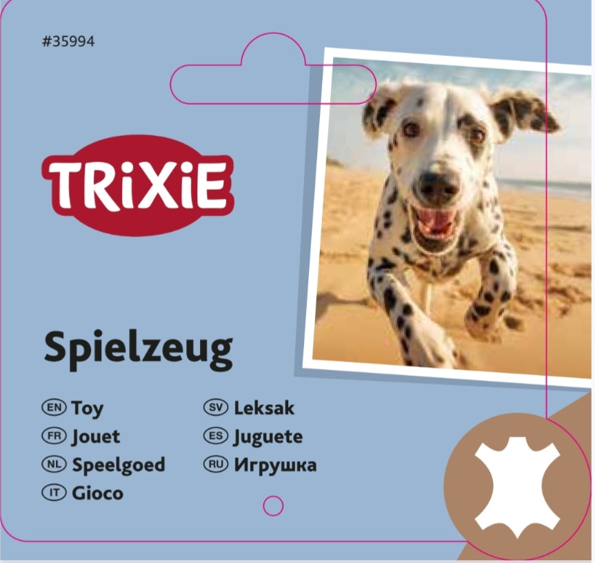 Trixie Leather Monster on Rope | Eco Dog Toy