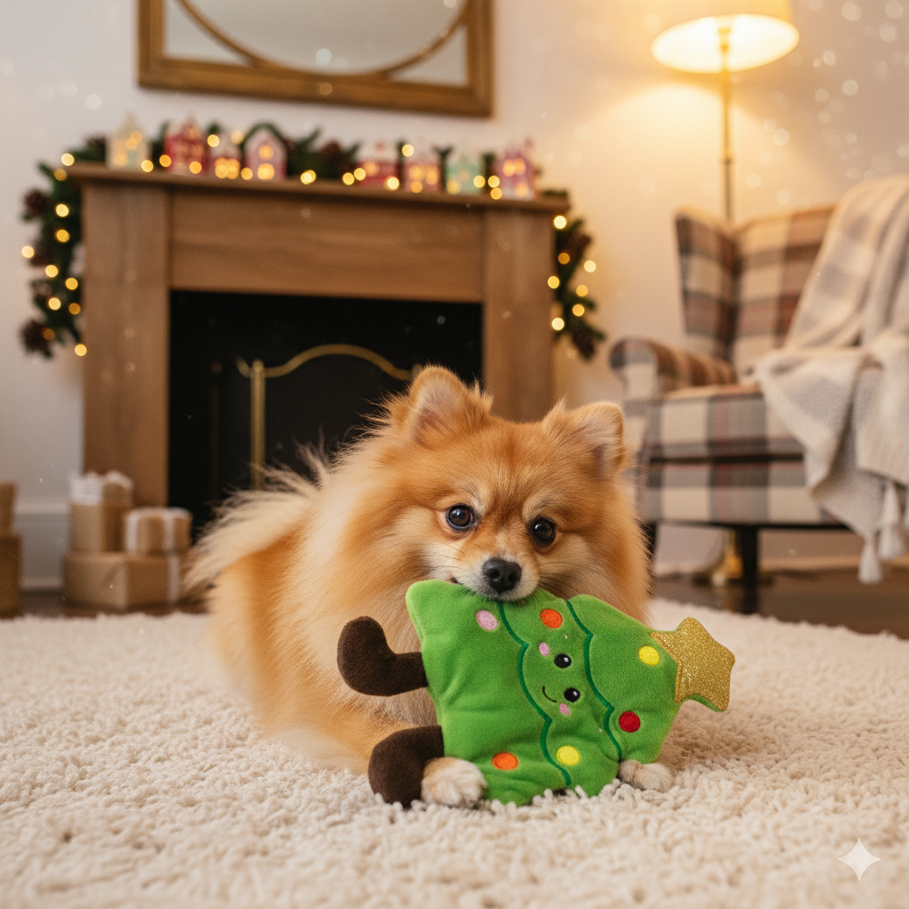 Cooper Christmas Tree 🎄 Unstuffed Crinkle Dog Toy by Happy Pet