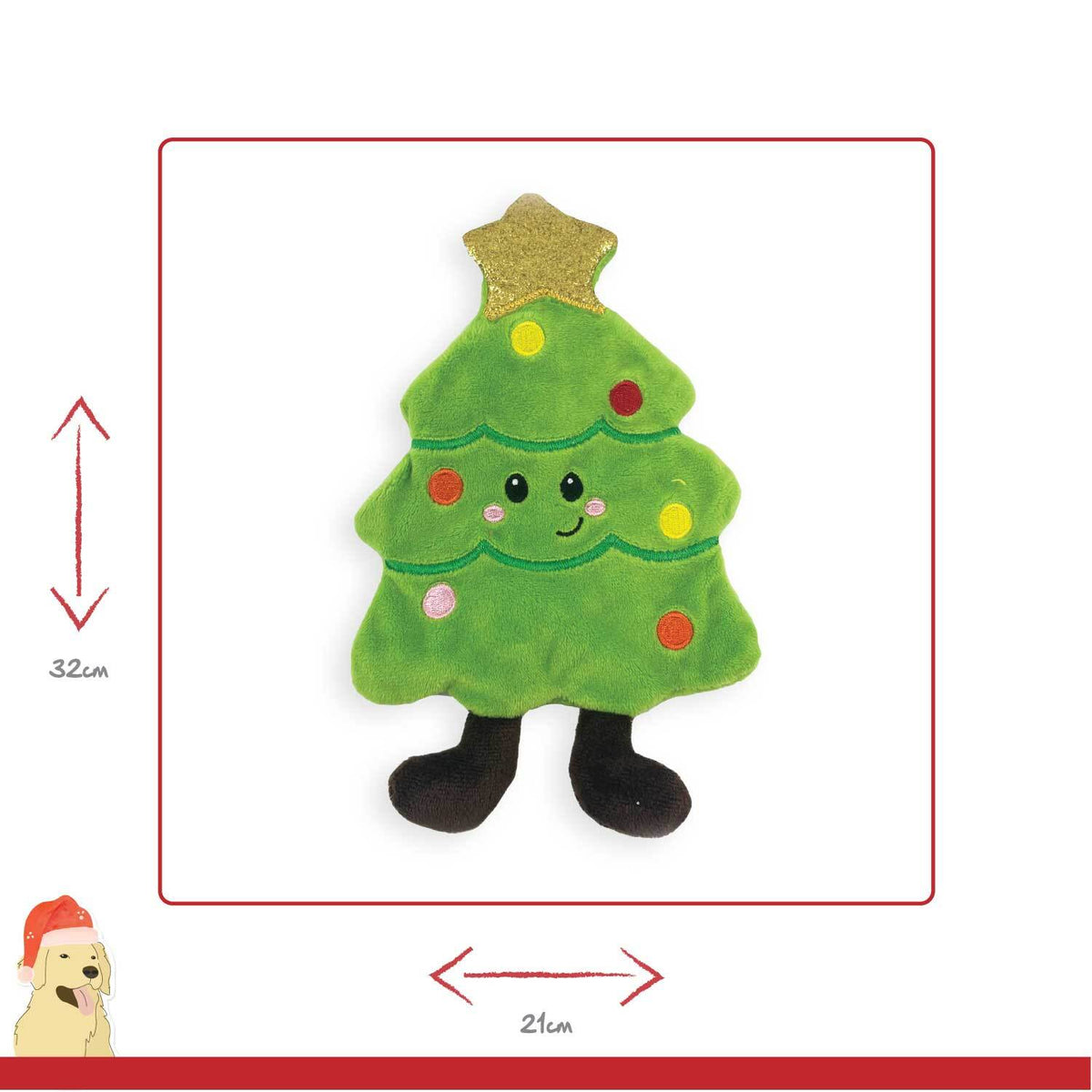 Cooper Christmas Tree 🎄 Unstuffed Crinkle Dog Toy by Happy Pet