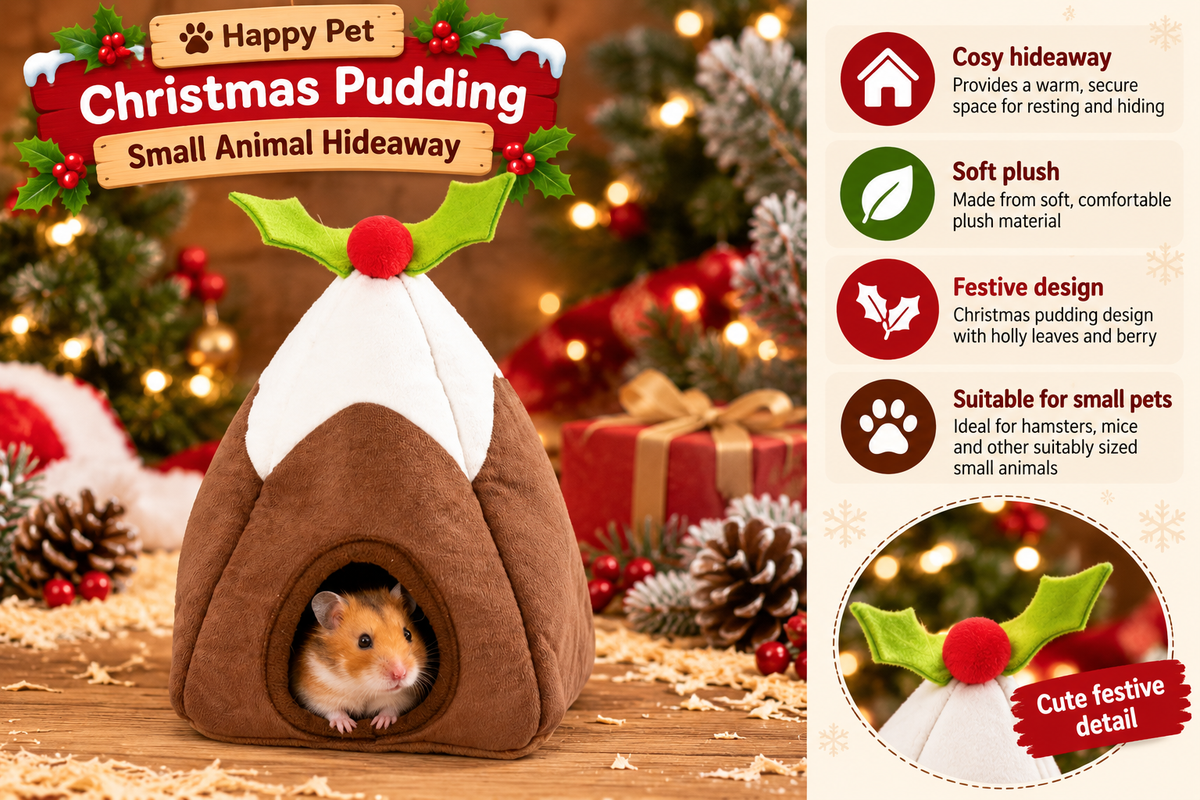 Christmas Pud Small Animal Hideaway 🎁 by Happy Pet