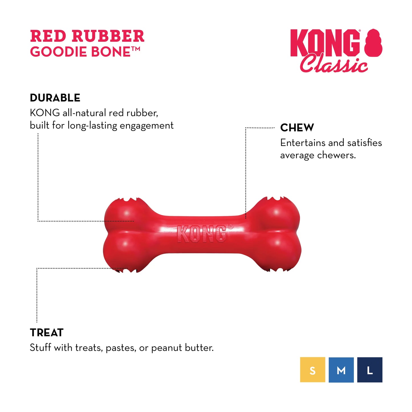 KONG Classic Goodie Bone | Rubber Dog Chew Toy
