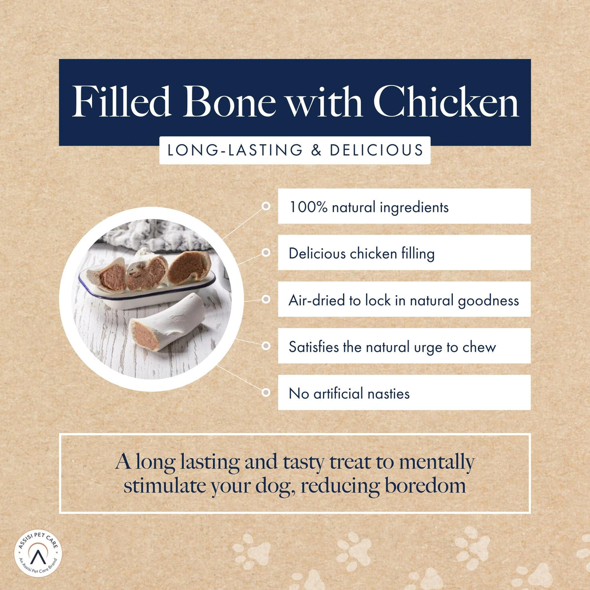 Hollings Chicken Filled Beef Bone for Dogs 🐔🐮 Natural Treat