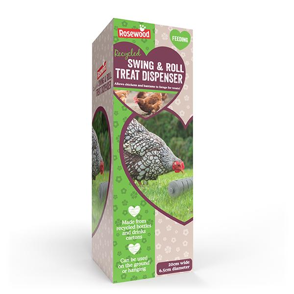 Rosewood | Chicken & Poultry Toy | Recycled Swing & Roll Treat Dispenser