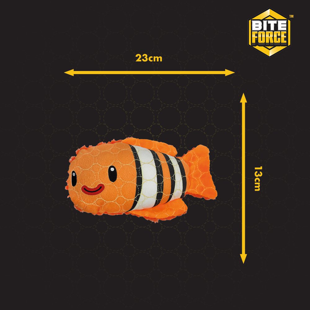Bite Force | Tough Kevlar Dog Toy | Durable Clown Fish